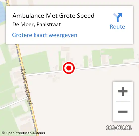 Locatie op kaart van de 112 melding: Ambulance Met Grote Spoed Naar De Moer, Paalstraat op 24 juli 2017 10:56