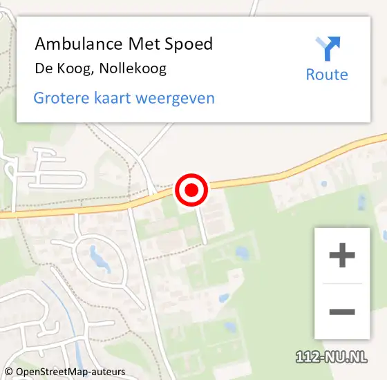Locatie op kaart van de 112 melding: Ambulance Met Spoed Naar De Koog, Nollekoog op 24 juli 2017 12:08