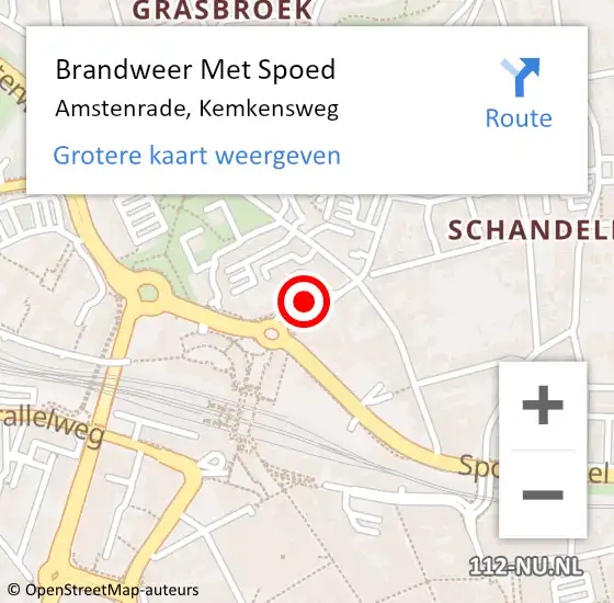 Locatie op kaart van de 112 melding: Brandweer Met Spoed Naar Amstenrade, Kemkensweg op 24 juli 2017 12:52