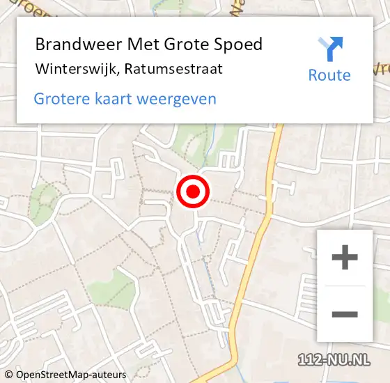 Locatie op kaart van de 112 melding: Brandweer Met Grote Spoed Naar Winterswijk, Ratumsestraat op 24 juli 2017 13:35