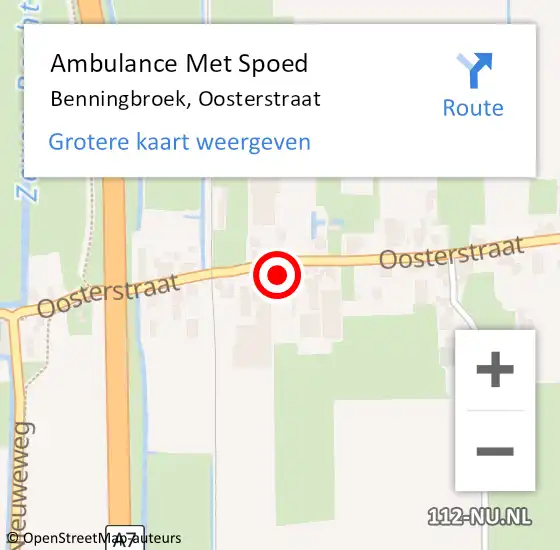 Locatie op kaart van de 112 melding: Ambulance Met Spoed Naar Benningbroek, Oosterstraat op 24 juli 2017 15:00