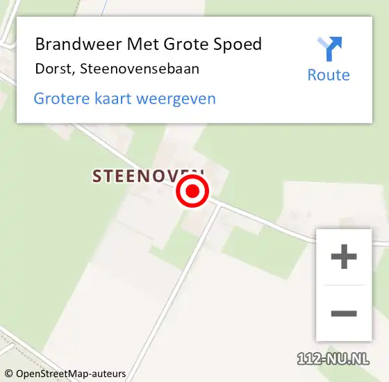 Locatie op kaart van de 112 melding: Brandweer Met Grote Spoed Naar Dorst, Steenovensebaan op 24 juli 2017 15:01