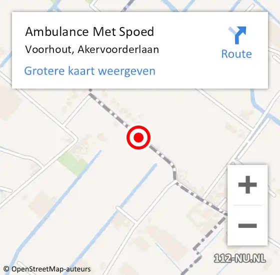 Locatie op kaart van de 112 melding: Ambulance Met Spoed Naar Voorhout, Akervoorderlaan op 24 juli 2017 15:48