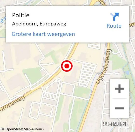 Locatie op kaart van de 112 melding: Politie Apeldoorn, Europaweg op 24 juli 2017 17:04