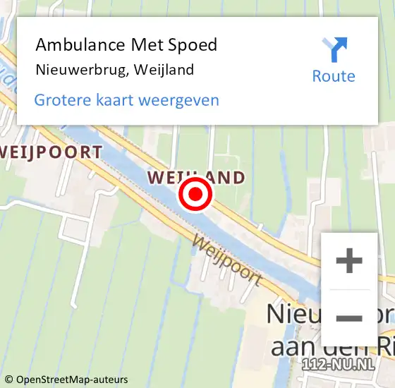 Locatie op kaart van de 112 melding: Ambulance Met Spoed Naar Nieuwerbrug, Weijland op 24 juli 2017 17:07