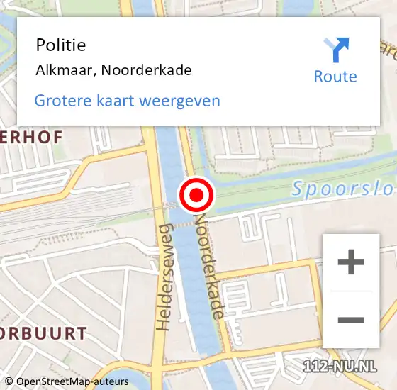 Locatie op kaart van de 112 melding: Politie Alkmaar, Noorderkade op 24 juli 2017 17:31