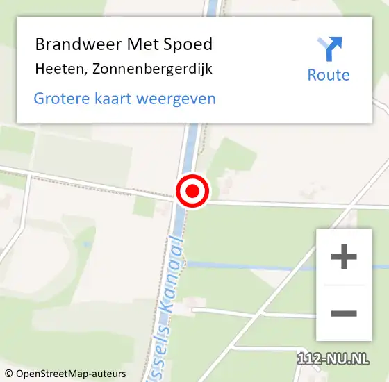 Locatie op kaart van de 112 melding: Brandweer Met Spoed Naar Heeten, Zonnenbergerdijk op 24 juli 2017 18:09