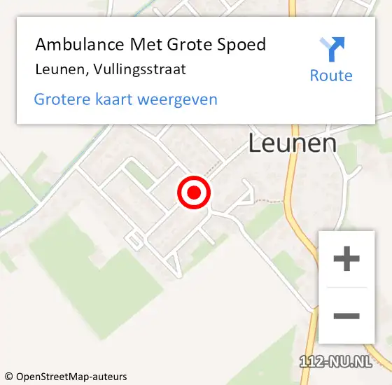Locatie op kaart van de 112 melding: Ambulance Met Grote Spoed Naar Leunen, Vullingsstraat op 24 juli 2017 18:20