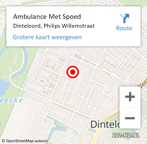 Locatie op kaart van de 112 melding: Ambulance Met Spoed Naar Dinteloord, Philips Willemstraat op 24 juli 2017 18:41
