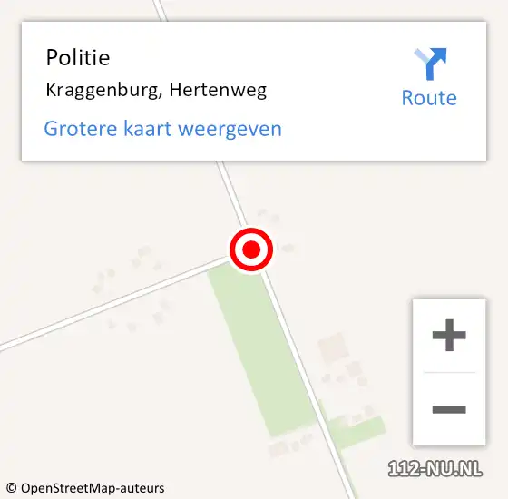Locatie op kaart van de 112 melding: Politie Kraggenburg, Hertenweg op 24 juli 2017 19:41