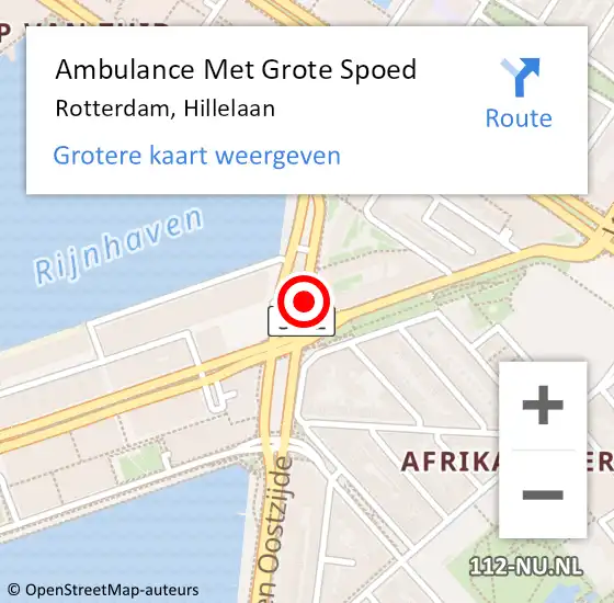 Locatie op kaart van de 112 melding: Ambulance Met Grote Spoed Naar Rotterdam, Hillelaan op 24 juli 2017 20:09