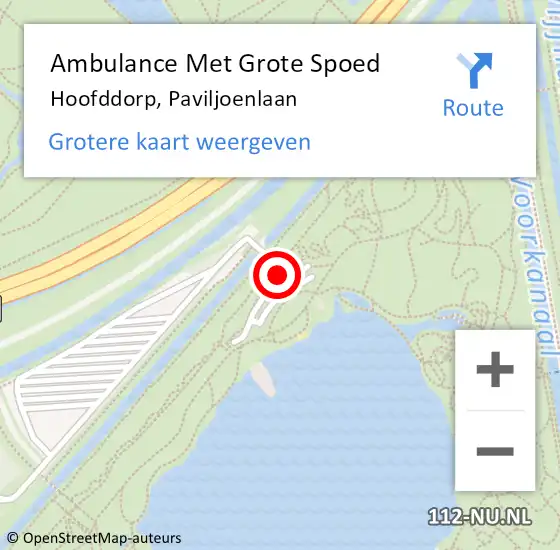 Locatie op kaart van de 112 melding: Ambulance Met Grote Spoed Naar Hoofddorp, Paviljoenlaan op 24 juli 2017 20:55
