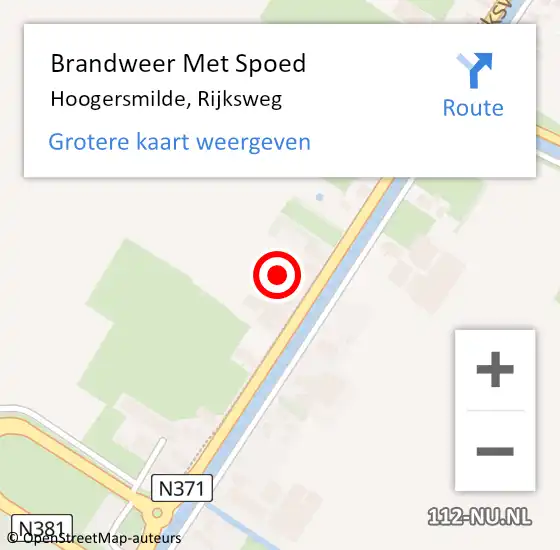 Locatie op kaart van de 112 melding: Brandweer Met Spoed Naar Hoogersmilde, Rijksweg op 24 juli 2017 21:00