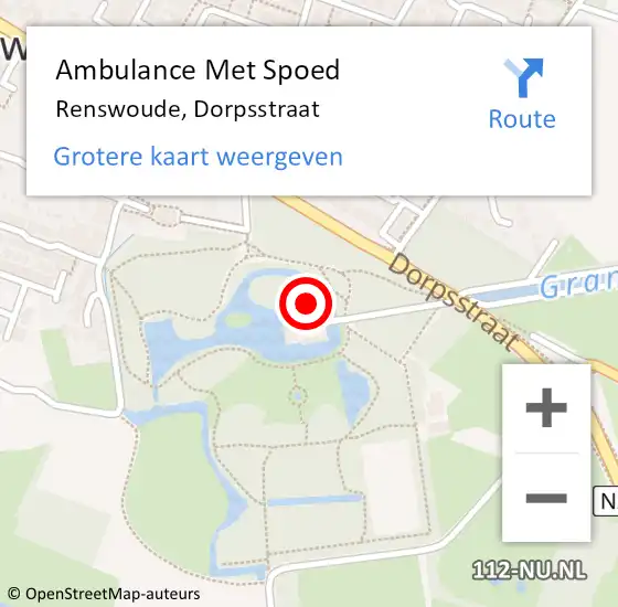 Locatie op kaart van de 112 melding: Ambulance Met Spoed Naar Renswoude, Dorpsstraat op 24 juli 2017 21:04