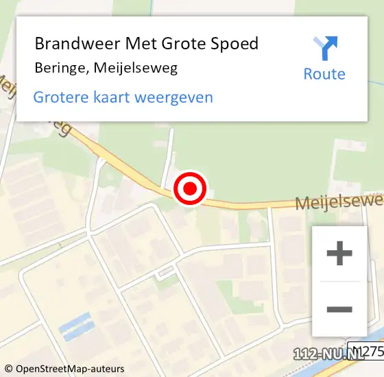 Locatie op kaart van de 112 melding: Brandweer Met Grote Spoed Naar Beringe, Meijelseweg op 24 juli 2017 21:10