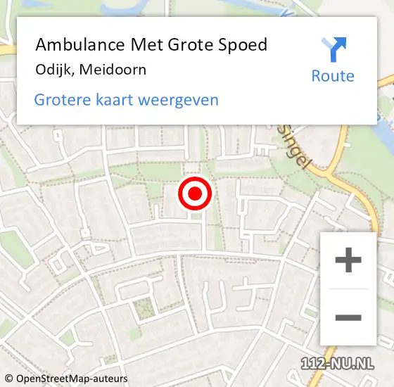 Locatie op kaart van de 112 melding: Ambulance Met Grote Spoed Naar Odijk, Meidoorn op 24 juli 2017 21:27