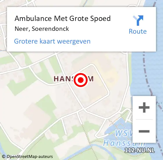 Locatie op kaart van de 112 melding: Ambulance Met Grote Spoed Naar Neer, Soerendonck op 24 juli 2017 21:28
