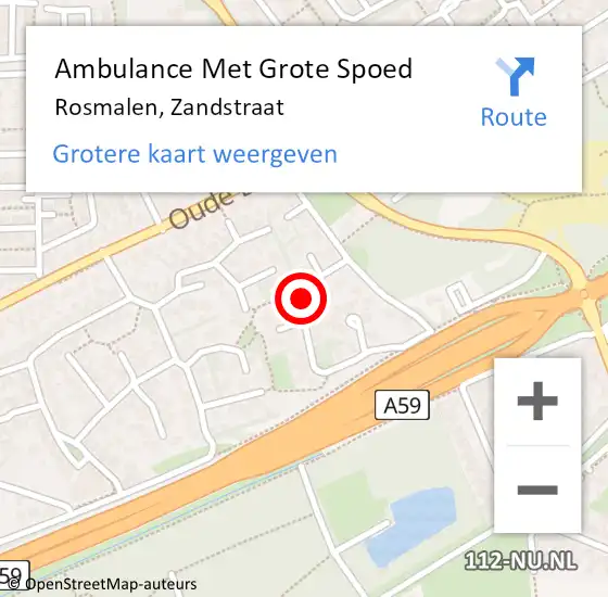 Locatie op kaart van de 112 melding: Ambulance Met Grote Spoed Naar Rosmalen, Zandstraat op 24 juli 2017 21:29