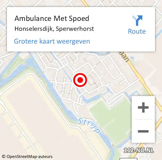 Locatie op kaart van de 112 melding: Ambulance Met Spoed Naar Honselersdijk, Sperwerhorst op 24 juli 2017 22:05