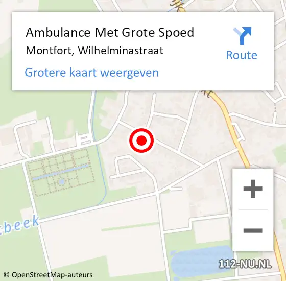 Locatie op kaart van de 112 melding: Ambulance Met Grote Spoed Naar Montfort, Wilhelminastraat op 24 juli 2017 23:13