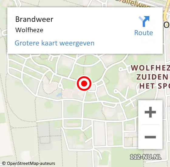 Locatie op kaart van de 112 melding: Brandweer Wolfheze op 25 juli 2017 01:54