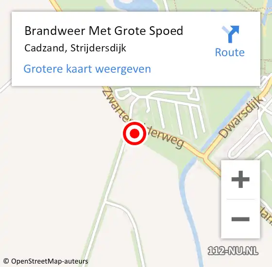 Locatie op kaart van de 112 melding: Brandweer Met Grote Spoed Naar Cadzand, Strijdersdijk op 25 juli 2017 01:55