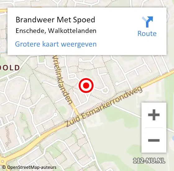 Locatie op kaart van de 112 melding: Brandweer Met Spoed Naar Enschede, Walkottelanden op 25 juli 2017 05:17