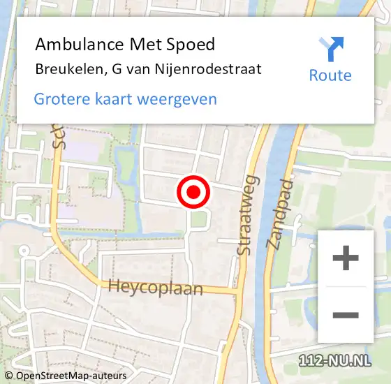 Locatie op kaart van de 112 melding: Ambulance Met Spoed Naar Breukelen, G van Nijenrodestraat op 25 juli 2017 08:30