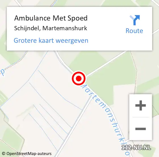 Locatie op kaart van de 112 melding: Ambulance Met Spoed Naar Schijndel, Martemanshurk op 25 juli 2017 09:46