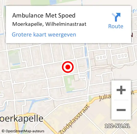 Locatie op kaart van de 112 melding: Ambulance Met Spoed Naar Moerkapelle, Wilhelminastraat op 25 juli 2017 09:53