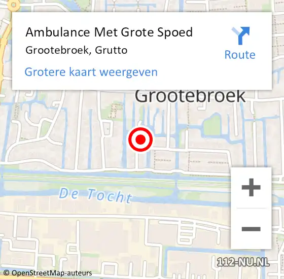 Locatie op kaart van de 112 melding: Ambulance Met Grote Spoed Naar Grootebroek, Grutto op 25 juli 2017 10:19