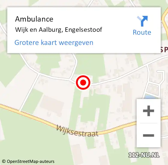 Locatie op kaart van de 112 melding: Ambulance Wijk en Aalburg, Engelsestoof op 25 juli 2017 10:21