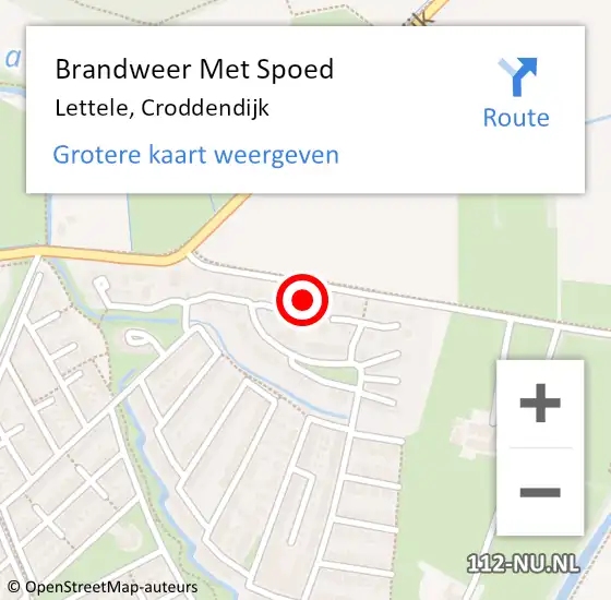 Locatie op kaart van de 112 melding: Brandweer Met Spoed Naar Lettele, Croddendijk op 25 juli 2017 11:18
