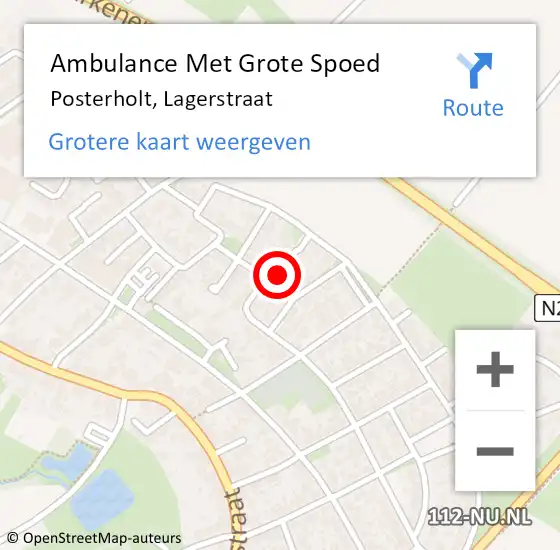 Locatie op kaart van de 112 melding: Ambulance Met Grote Spoed Naar Posterholt, Lagerstraat op 25 juli 2017 11:41