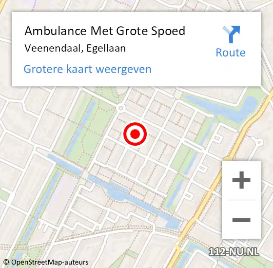 Locatie op kaart van de 112 melding: Ambulance Met Grote Spoed Naar Veenendaal, Egellaan op 25 juli 2017 13:33