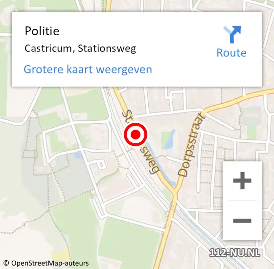 Locatie op kaart van de 112 melding: Politie Castricum, Stationsweg op 25 juli 2017 14:55