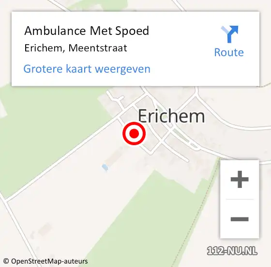 Locatie op kaart van de 112 melding: Ambulance Met Spoed Naar Erichem, Meentstraat op 25 juli 2017 15:07