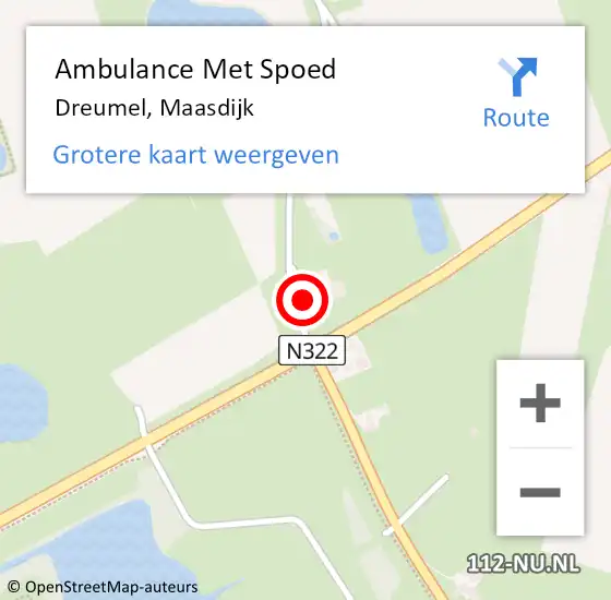 Locatie op kaart van de 112 melding: Ambulance Met Spoed Naar Dreumel, Maasdijk op 25 juli 2017 16:11