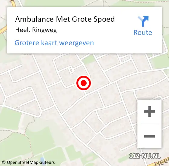 Locatie op kaart van de 112 melding: Ambulance Met Grote Spoed Naar Heel, Ringweg op 25 juli 2017 16:32