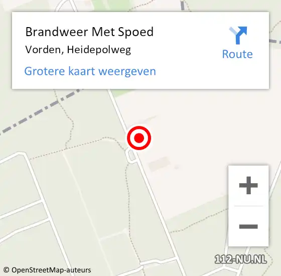 Locatie op kaart van de 112 melding: Brandweer Met Spoed Naar Vorden, Heidepolweg op 25 juli 2017 16:40