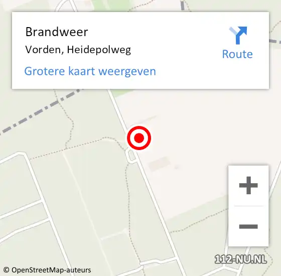 Locatie op kaart van de 112 melding: Brandweer Vorden, Heidepolweg op 25 juli 2017 16:56