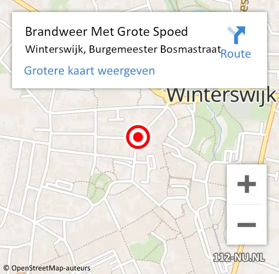 Locatie op kaart van de 112 melding: Brandweer Met Grote Spoed Naar Winterswijk, Burgemeester Bosmastraat op 25 juli 2017 17:38