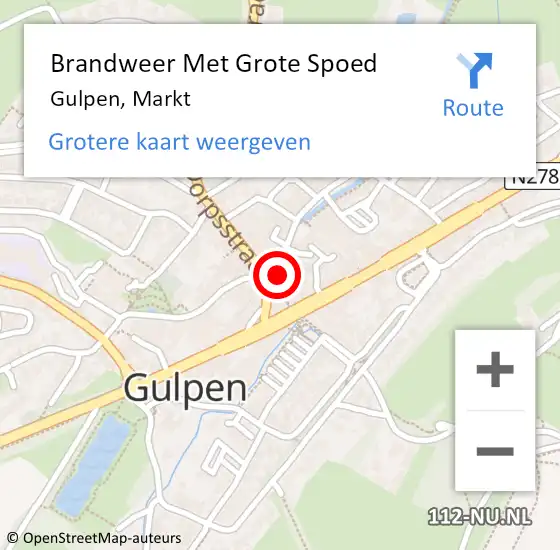 Locatie op kaart van de 112 melding: Brandweer Met Grote Spoed Naar Gulpen, Markt op 25 juli 2017 17:55