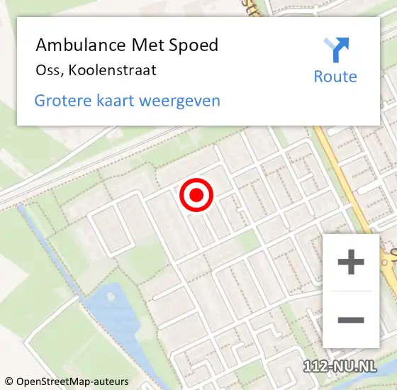 Locatie op kaart van de 112 melding: Ambulance Met Spoed Naar Oss, Koolenstraat op 25 juli 2017 18:23