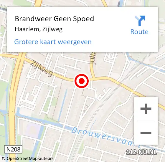 Locatie op kaart van de 112 melding: Brandweer Geen Spoed Naar Haarlem, Zijlweg op 25 juli 2017 18:29