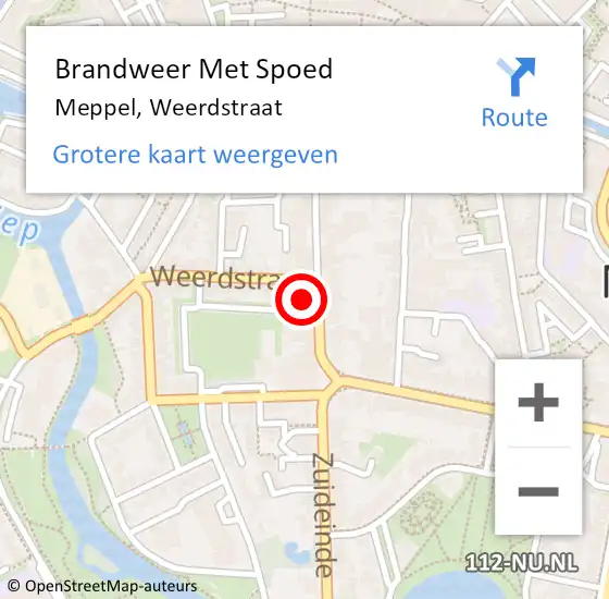 Locatie op kaart van de 112 melding: Brandweer Met Spoed Naar Meppel, Weerdstraat op 25 juli 2017 19:43