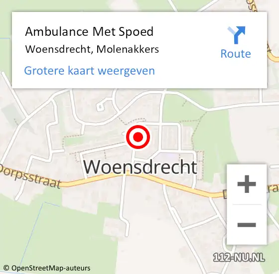 Locatie op kaart van de 112 melding: Ambulance Met Spoed Naar Woensdrecht, Molenakkers op 25 juli 2017 20:08