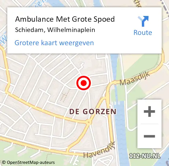 Locatie op kaart van de 112 melding: Ambulance Met Grote Spoed Naar Schiedam, Wilhelminaplein op 25 juli 2017 20:12