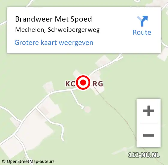 Locatie op kaart van de 112 melding: Brandweer Met Spoed Naar Mechelen, Schweibergerweg op 25 juli 2017 21:05