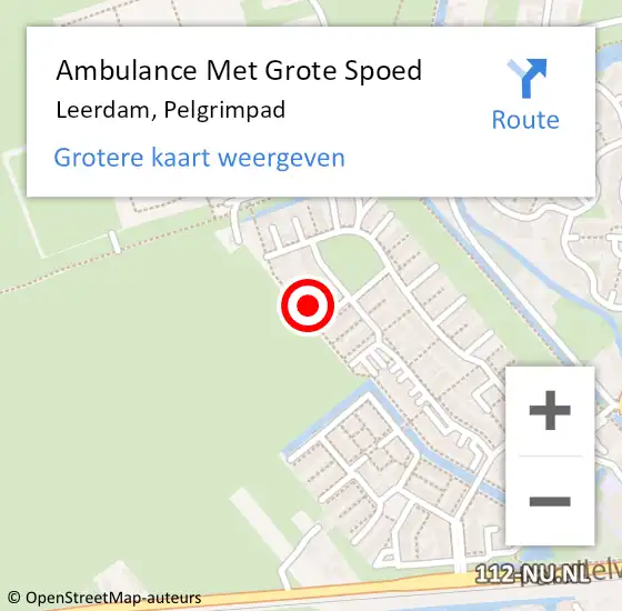 Locatie op kaart van de 112 melding: Ambulance Met Grote Spoed Naar Leerdam, Pelgrimpad op 25 juli 2017 21:46